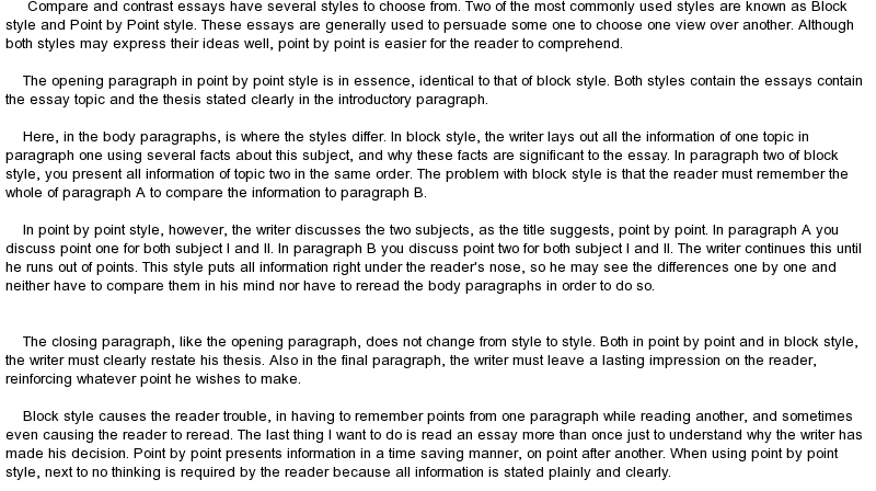 Does a Compare and Contrast Essay
