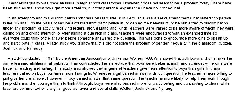 Research paper on gender inequality