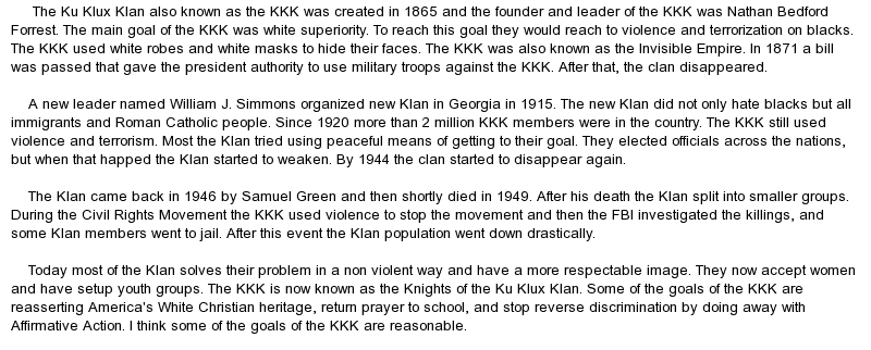A Ku Klux Klan threat, 1868